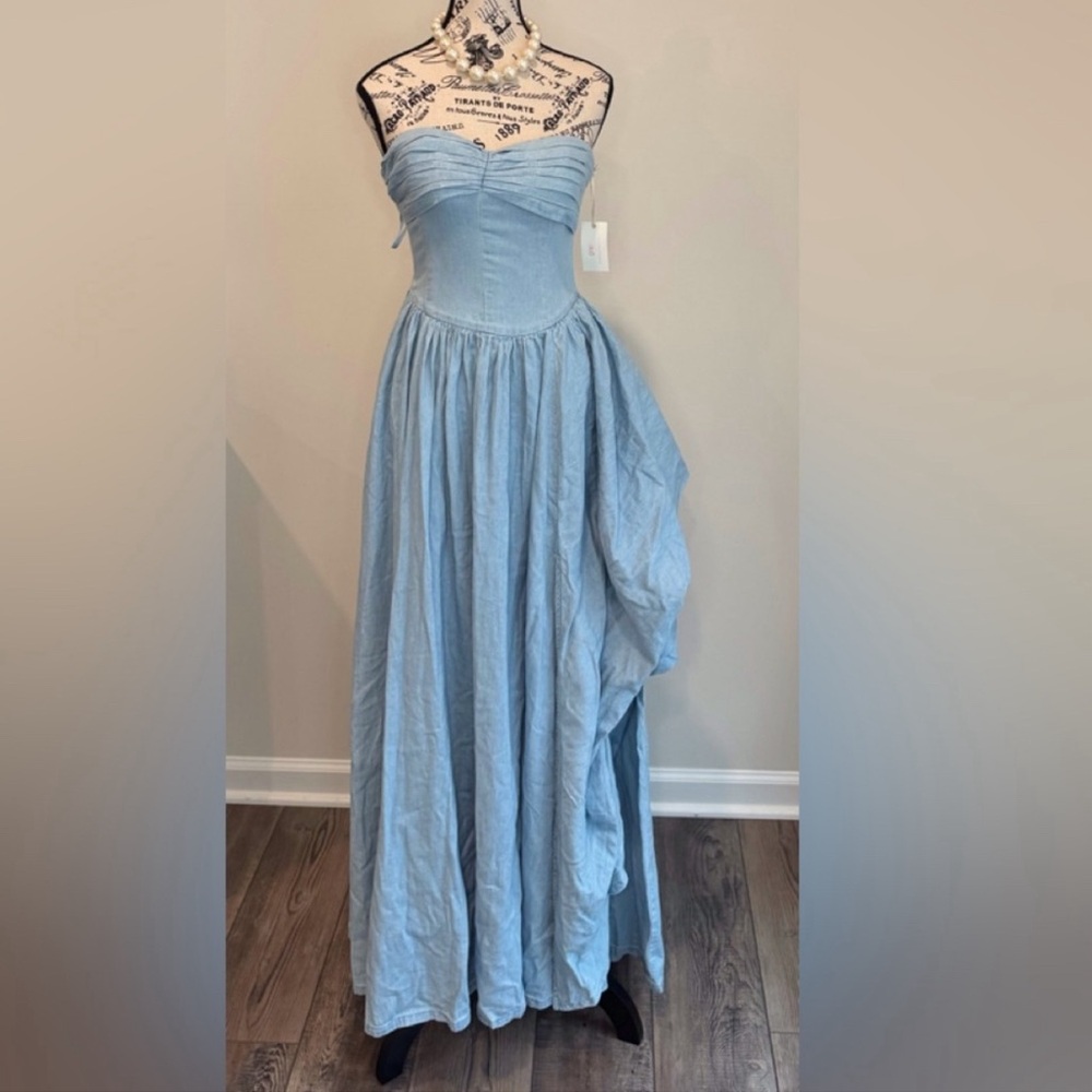 LoveShackFancy Light Blue Maxi Dress